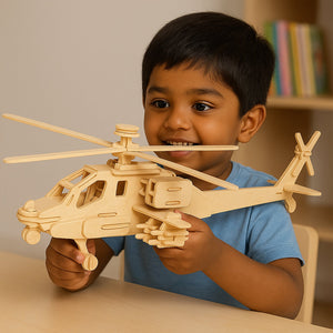 3D Wooden Helicopter Puzzle